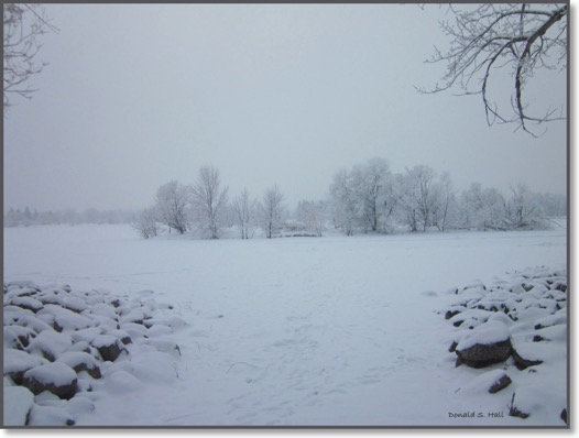 Henderson Lake boat launch in winter.